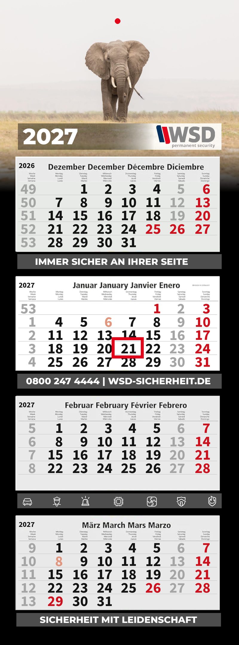 Motiv 3: Elefant in der Savanne