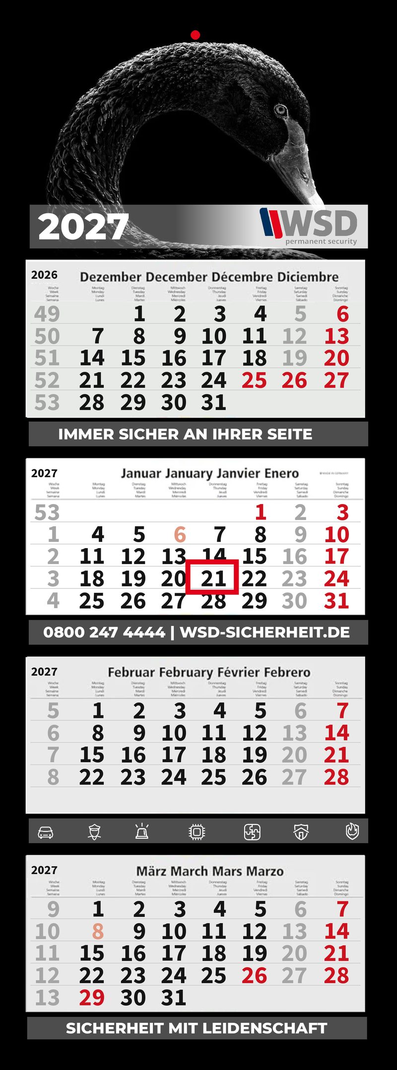 Motiv 18: Schwan, Schwarz-Weiß